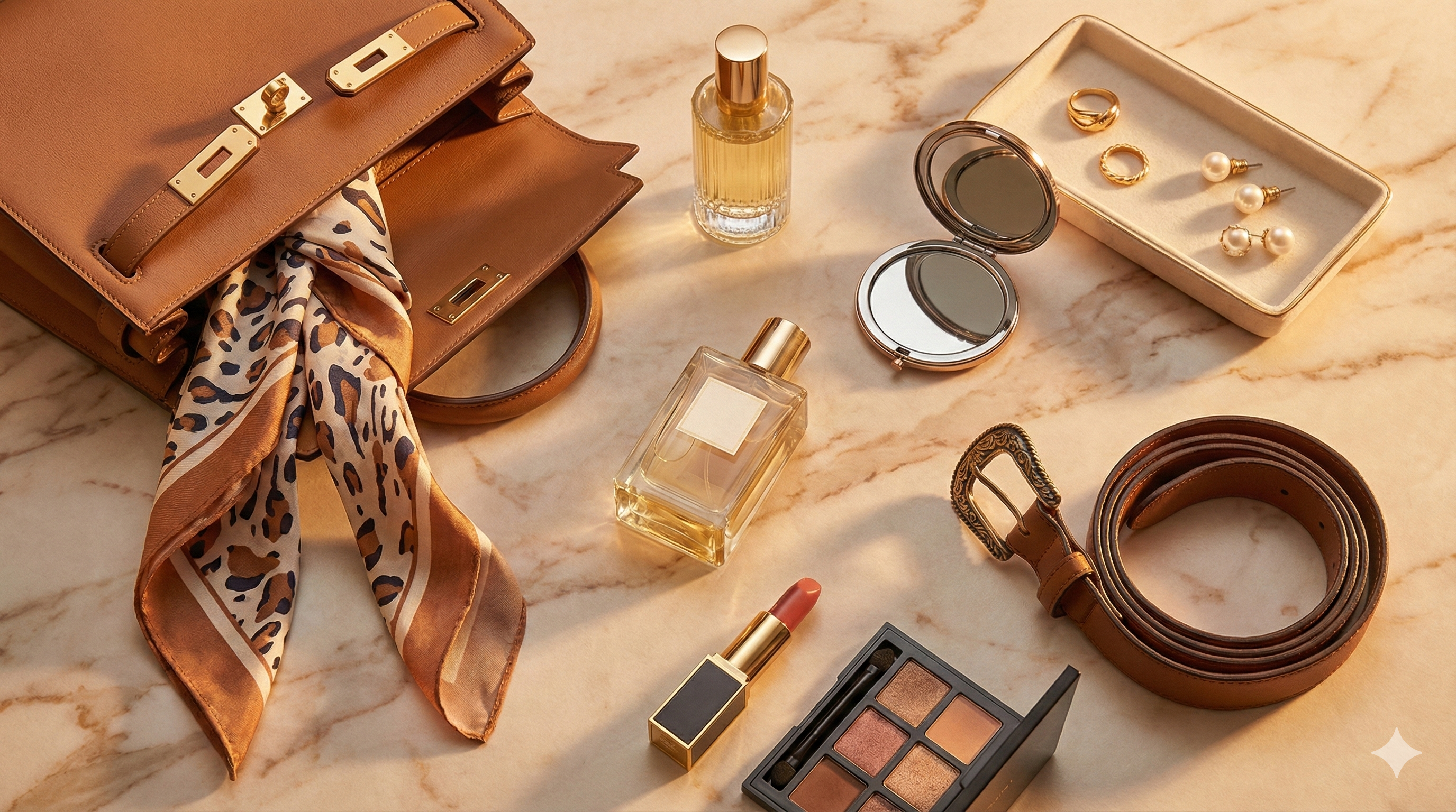 Vrouw in beige linnen blazer en wijde broek met leren shopper, wandelend door een zonnige stad