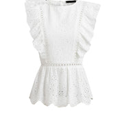 Luna’s - Vrouwen Witte Kanten Top