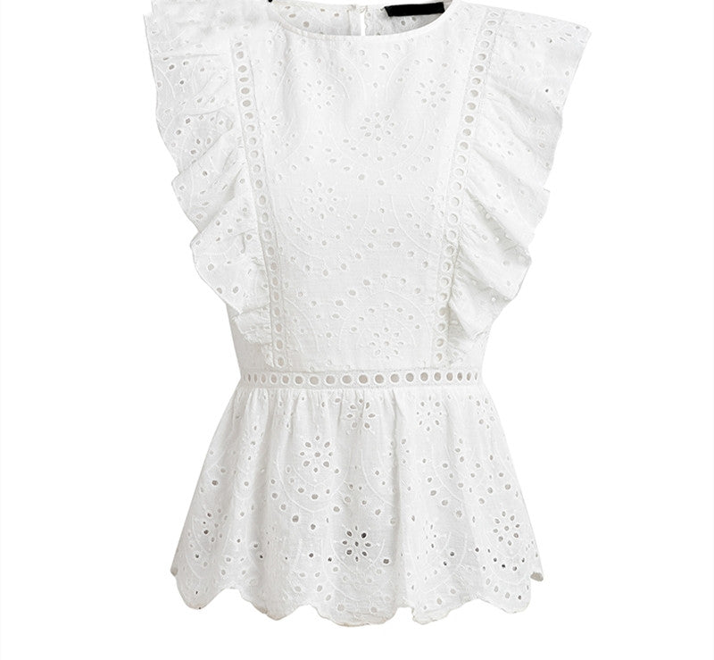 Luna’s - Vrouwen Witte Kanten Top