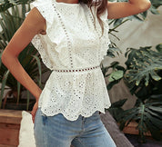 Luna’s - Vrouwen Witte Kanten Top