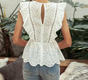 Luna’s - Vrouwen Witte Kanten Top