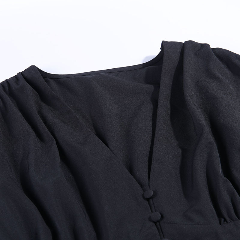 Noor’s - Vrouwen V-Hals Longsleeve Top met Knopen